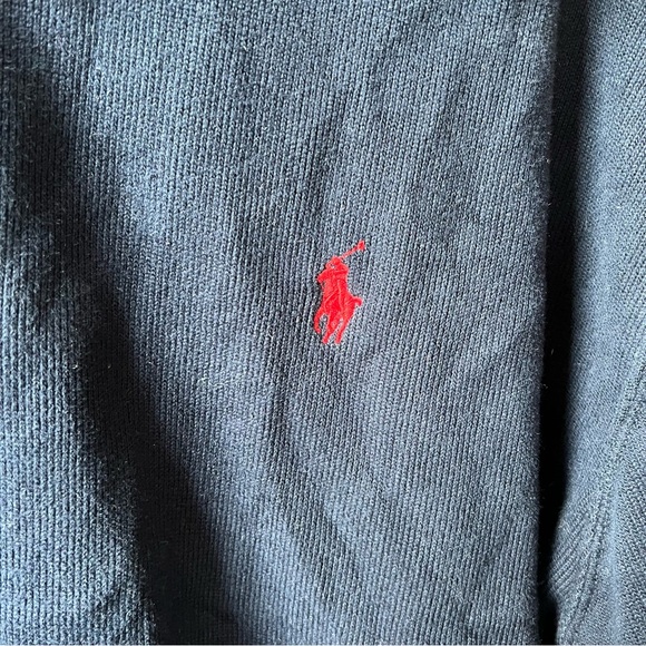 Vintage Polo By Ralph Lauren Mens Jacket cardigan Size XL Full Zip Cotton navy - Picture 8 of 9